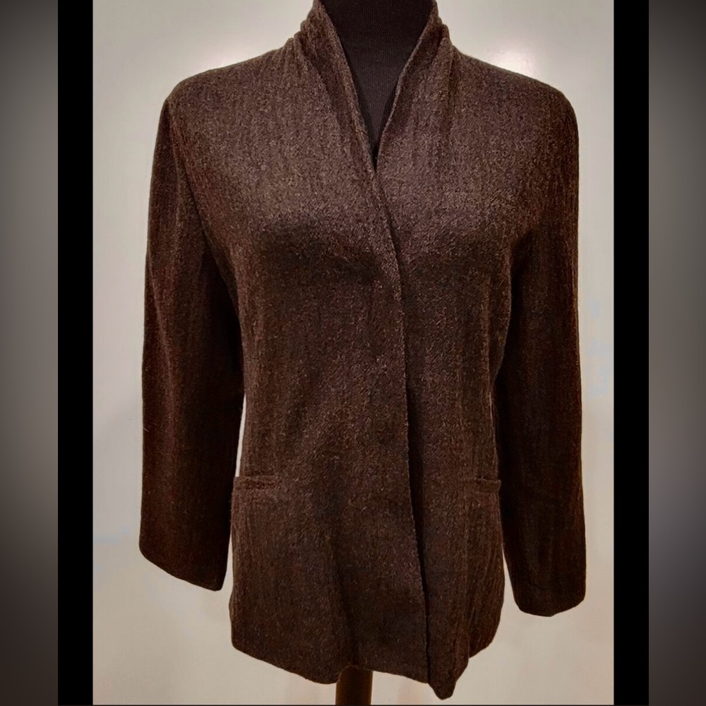 Eileen Fisher Dark Brown Wool Jacket Blazer Lined